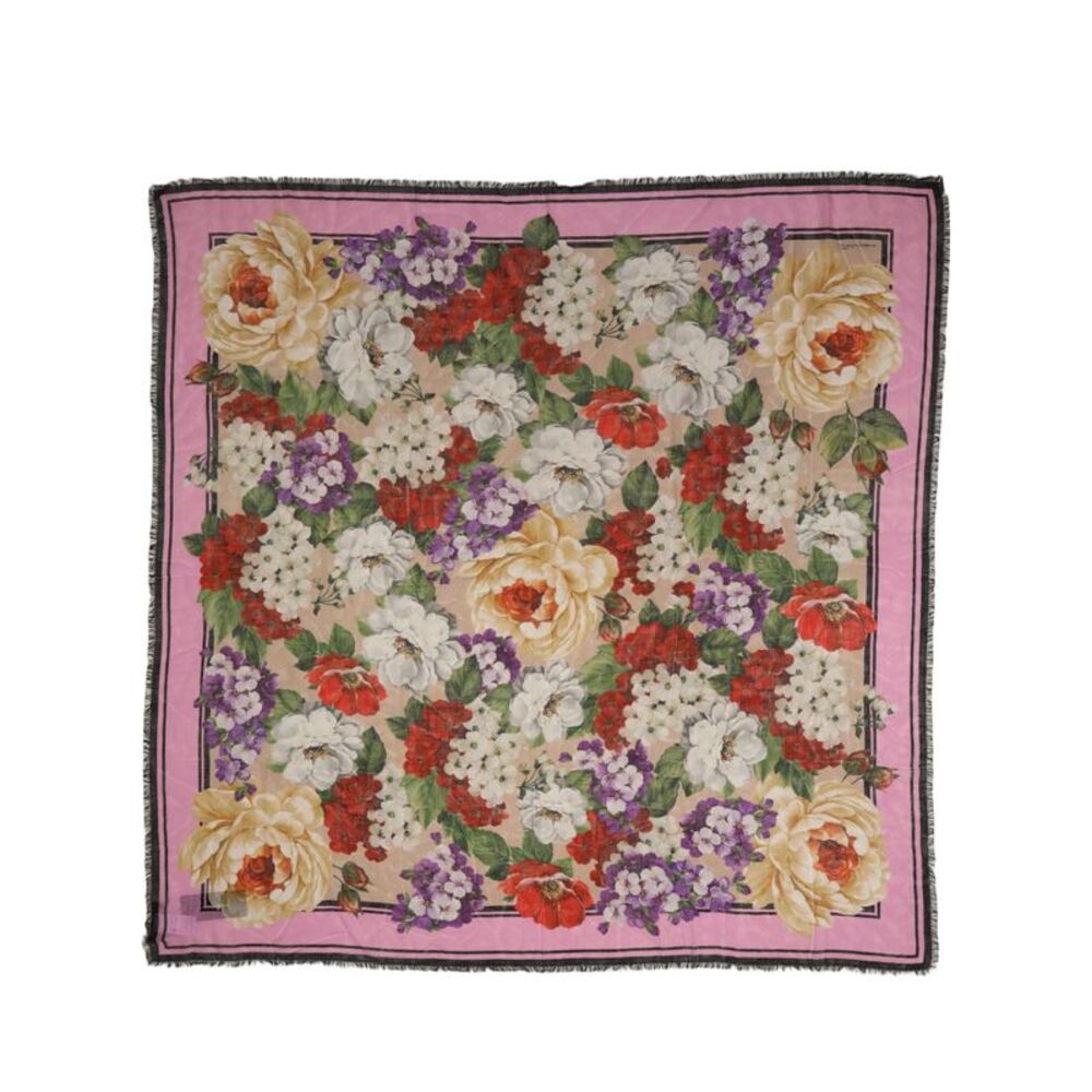 Dolce & Gabbana Multicolor Floral Cashmere Foulard Women's Scarf